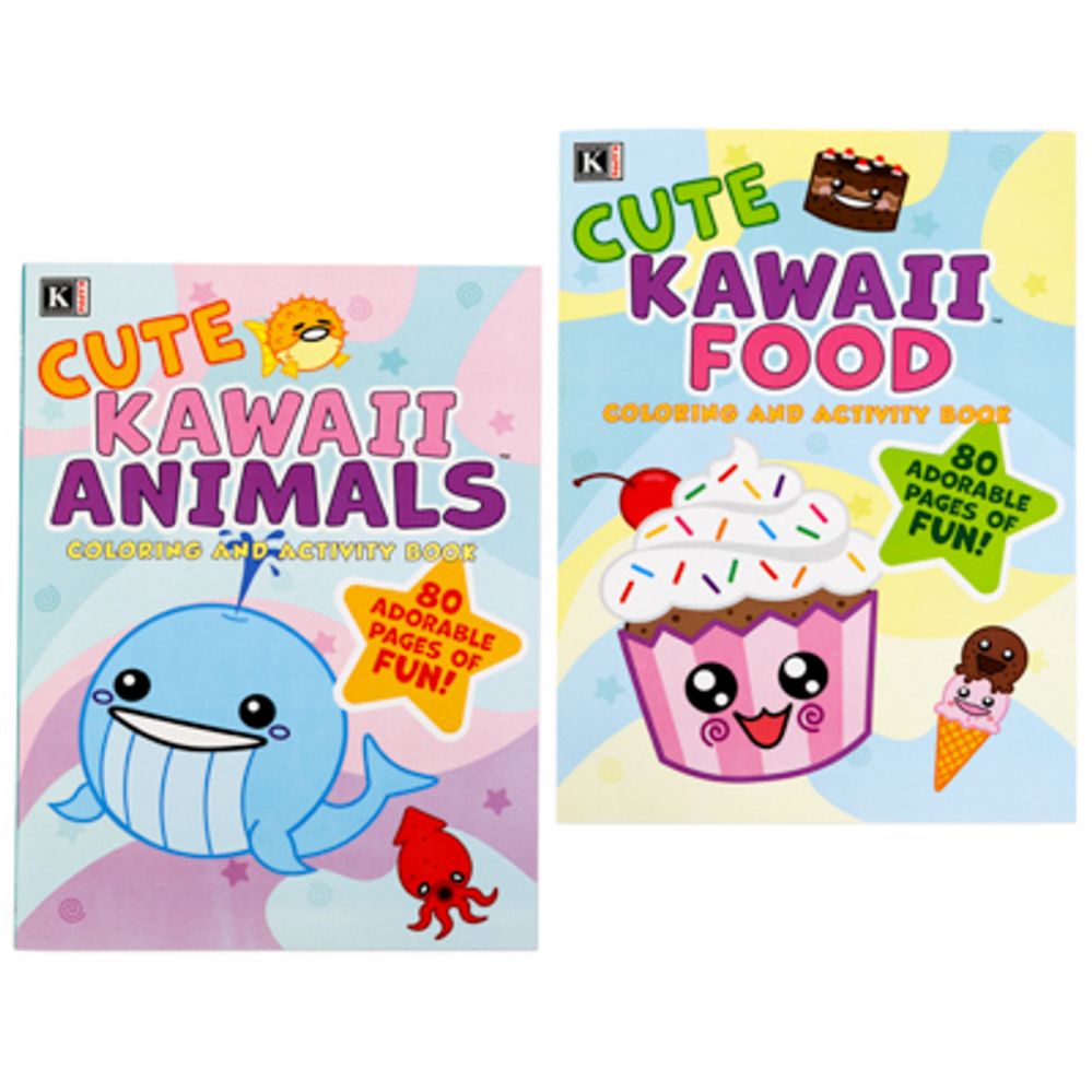 24 Wholesale Activity/coloring Book Kawaii Characters 2 Vol Per Cs 80pg