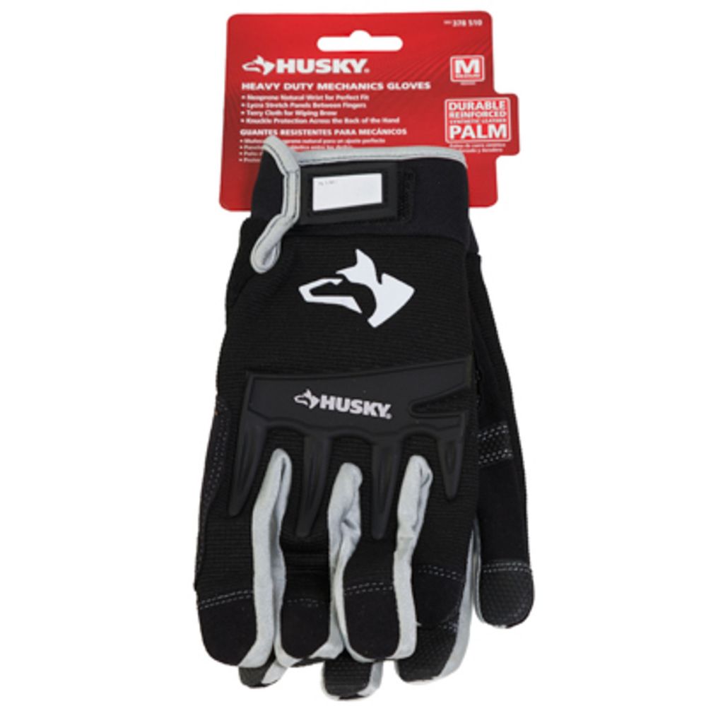 6 pieces of Gloves Heavy Duty Mechanics Medium Knuckle Protection Husky 6pc Pdq