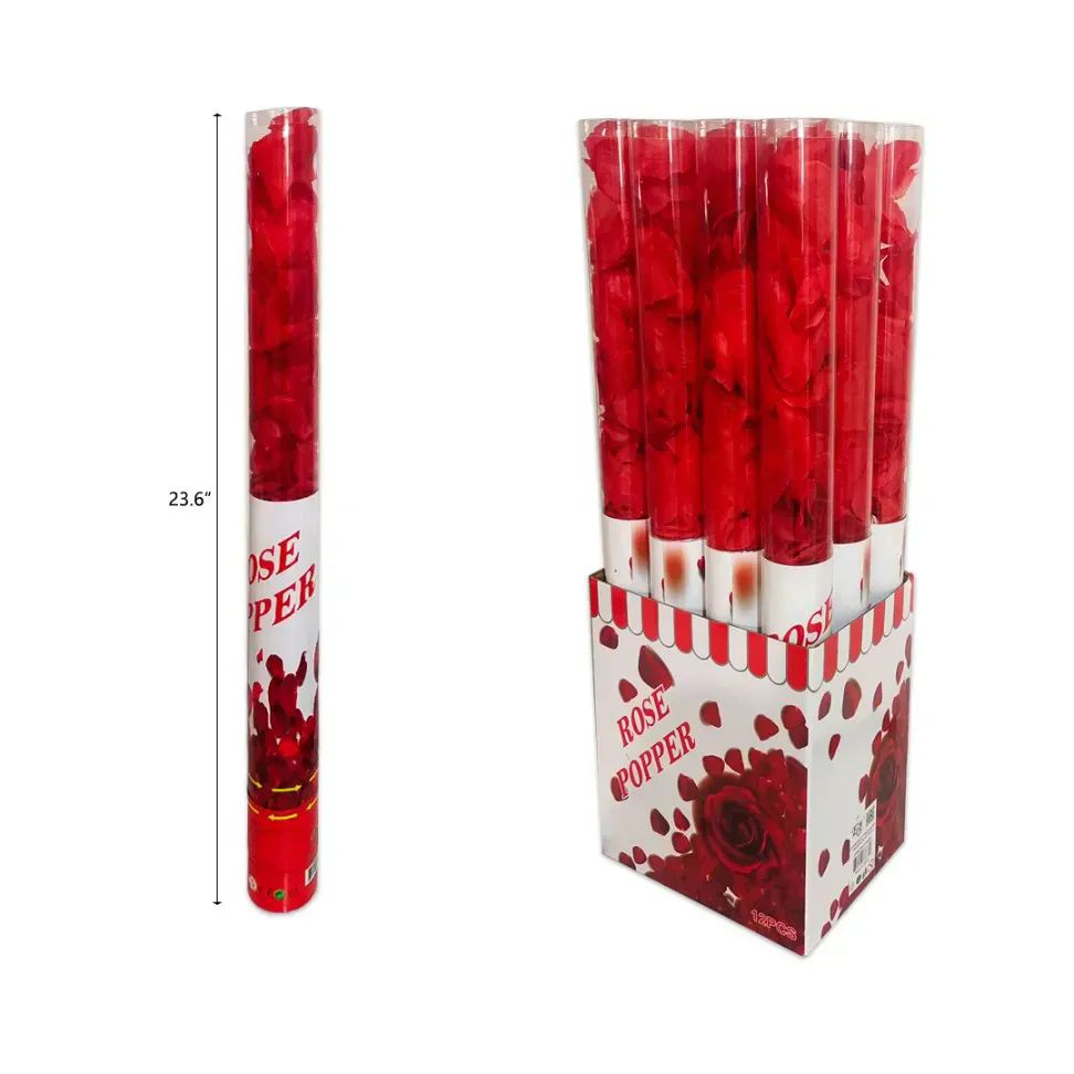 48 Pieces of 24 Inch Red Rose Petal Party Popper