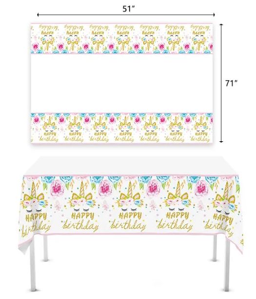 240 Pieces of 51 Inch X 71 Inch Unicorn Table Cover
