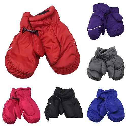 24 Pieces of Kid's Winter Mittens Fur Lined Snow Style