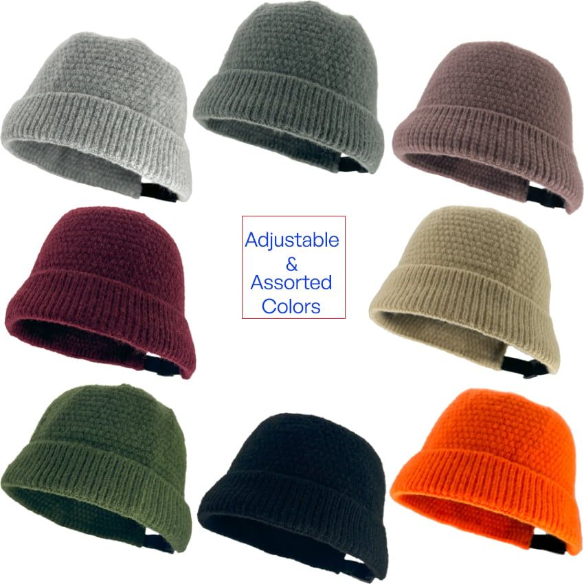 12 pieces Fisherman Beanies with Adjustable Design - Assorted Colors  - Winter Beanie Hats