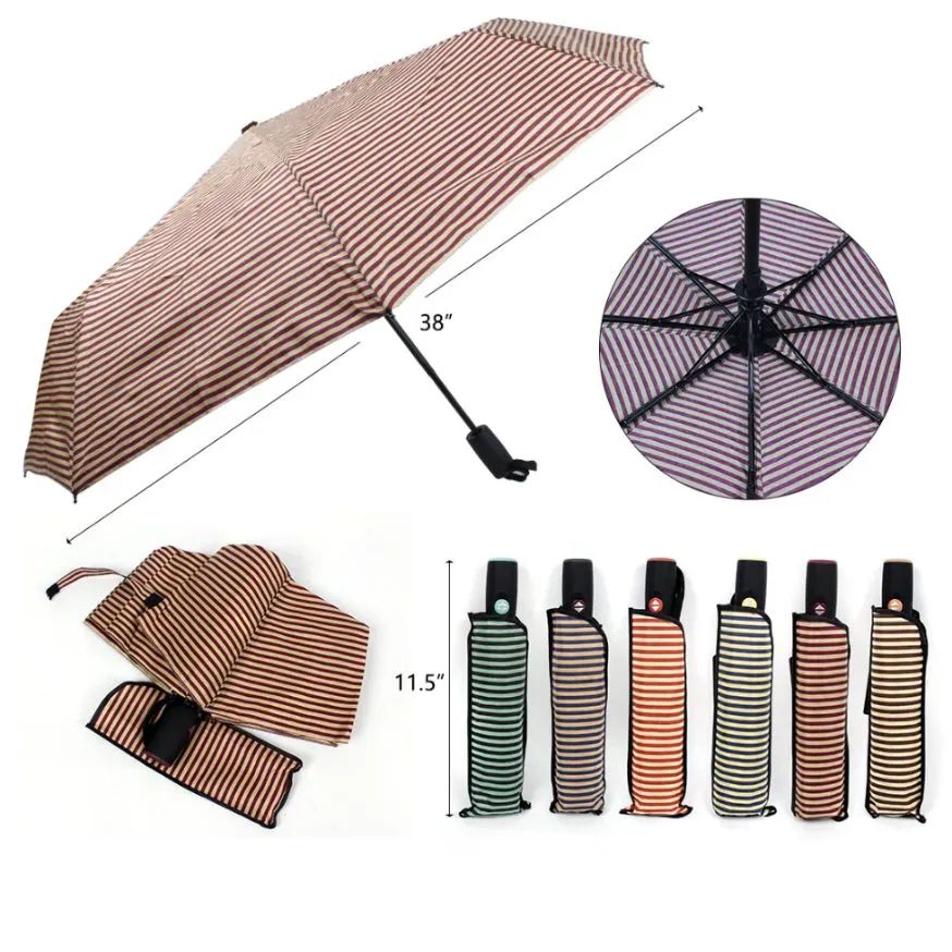 60 Pieces of Umbrella With Stripes Printed