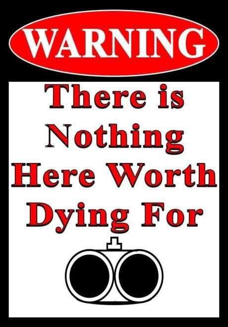 10 Pieces of 11.75"x8" Metal Sign - Warning: There Is Nothing Here