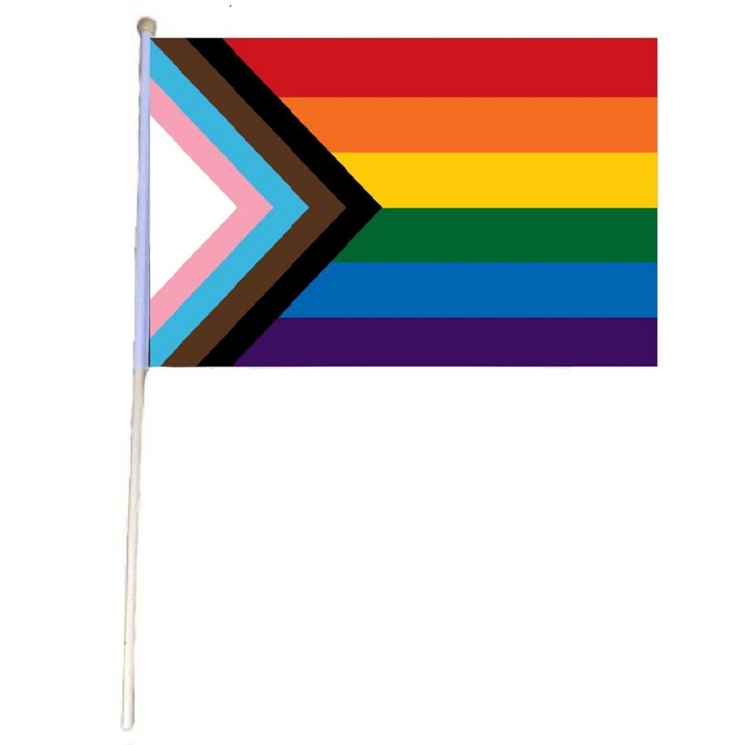 24 Pieces of 12"x18" Stick Flag (progress Pride)