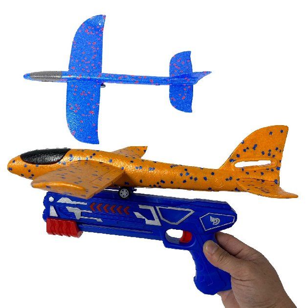 24 Pieces of 14" Foam Glider Plane With Launcher Toy