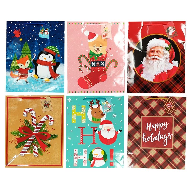 96 Pieces of 2pk Large Xmas Bag Glossy