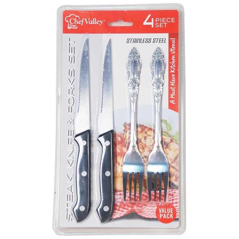 48 Pieces of 4pcs Stainless Steel Fork And Knife Set