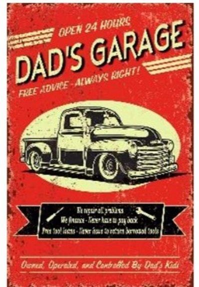 5 Pieces of 16"x12" Metal Sign - Dad's Garage