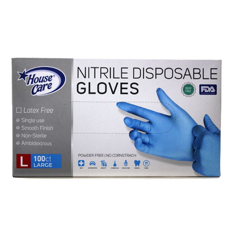 10 Pieces of 100pc Nitrile Large Disposable Gloves