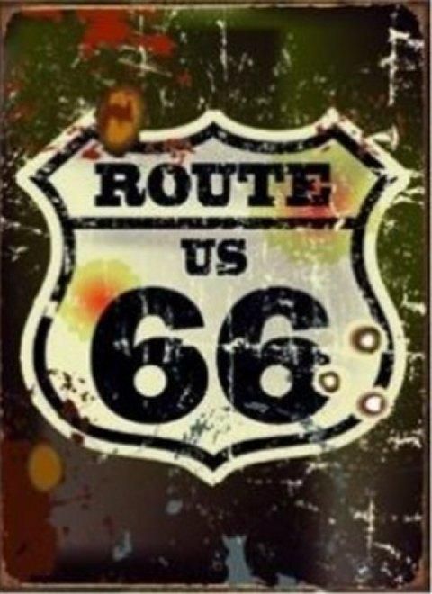 5 Pieces of 16"x12" Metal Sign - Rustic Route 66