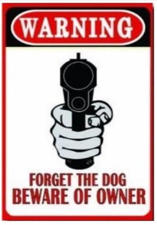 5 Pieces of 16"x12" Metal Sign - Warning: Forget The Dog, Beware Of Owner