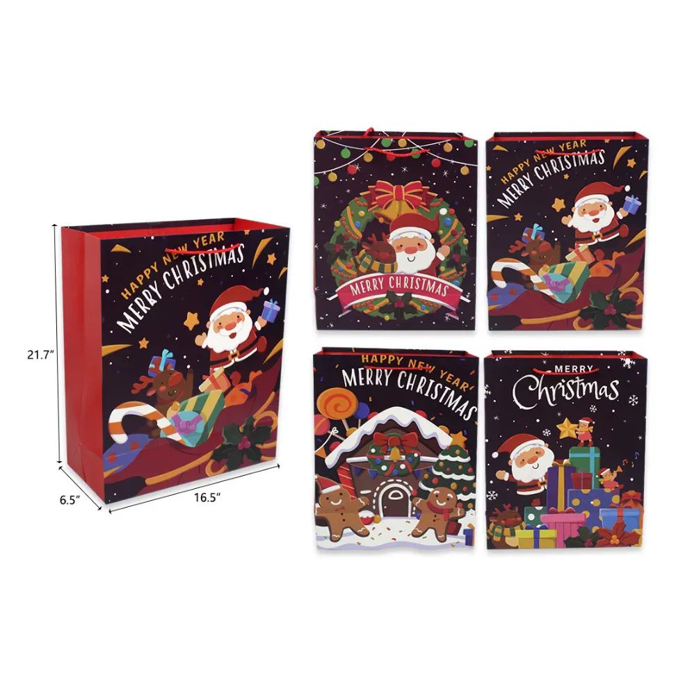 72 Pieces of 16.5 X 12.7 X 6.5 Christmas Gift Bag