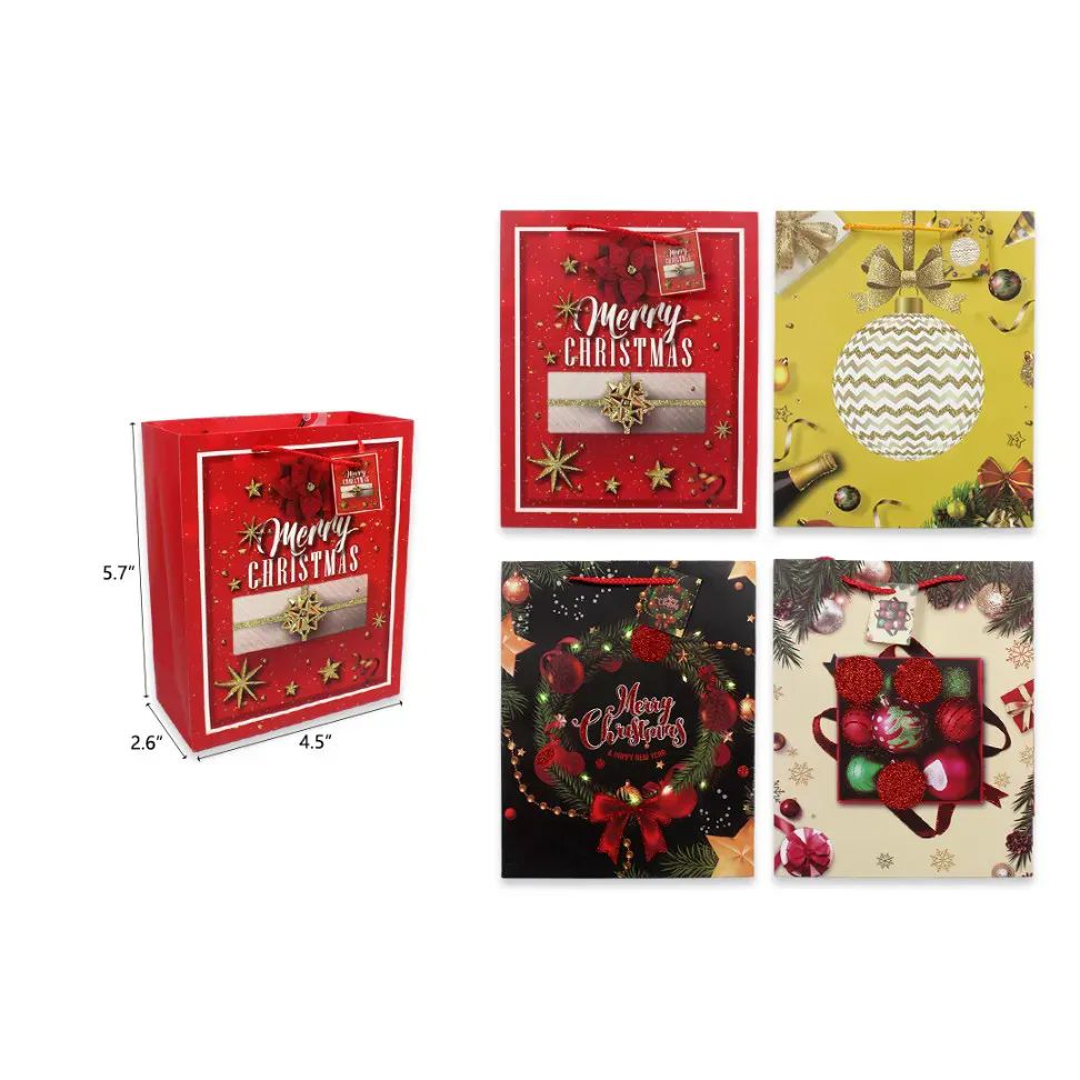 144 Pieces of 4.5 X 5.7 X 2.6 Christmas Gift Bag
