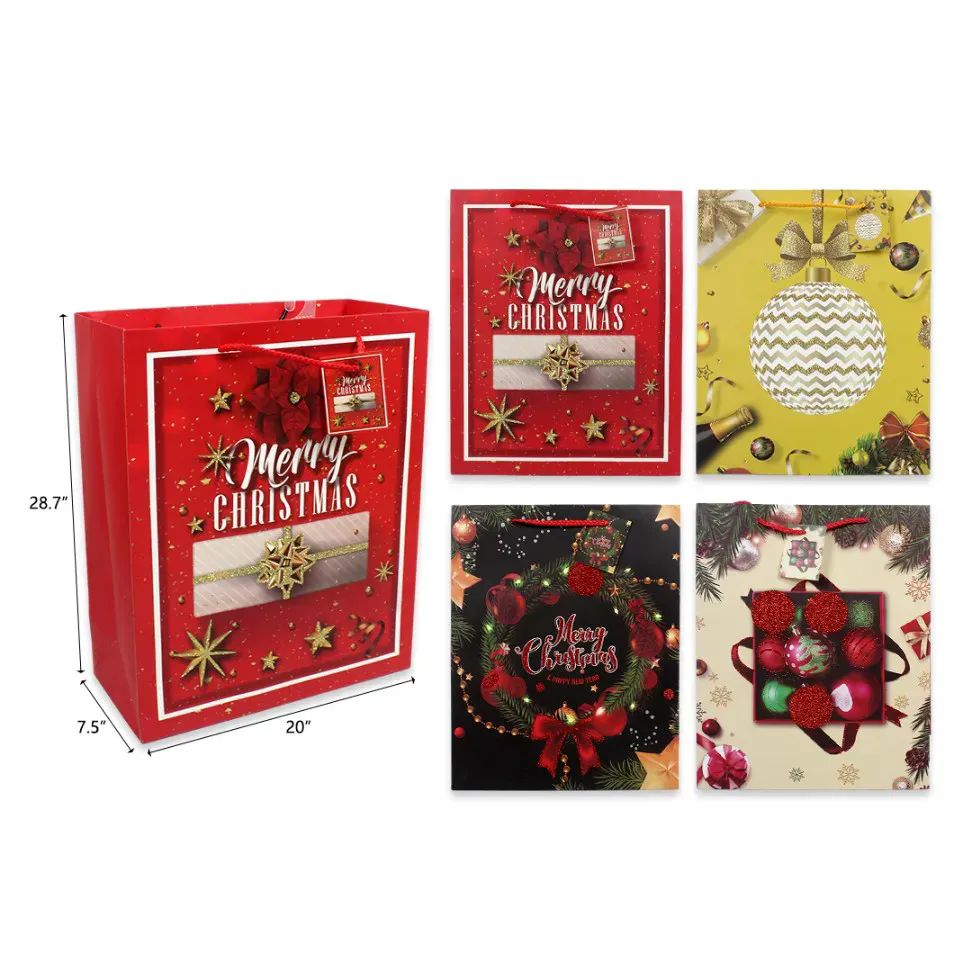 72 Pieces of 20 X 28.7 X 7.5 Christmas Gift Bag