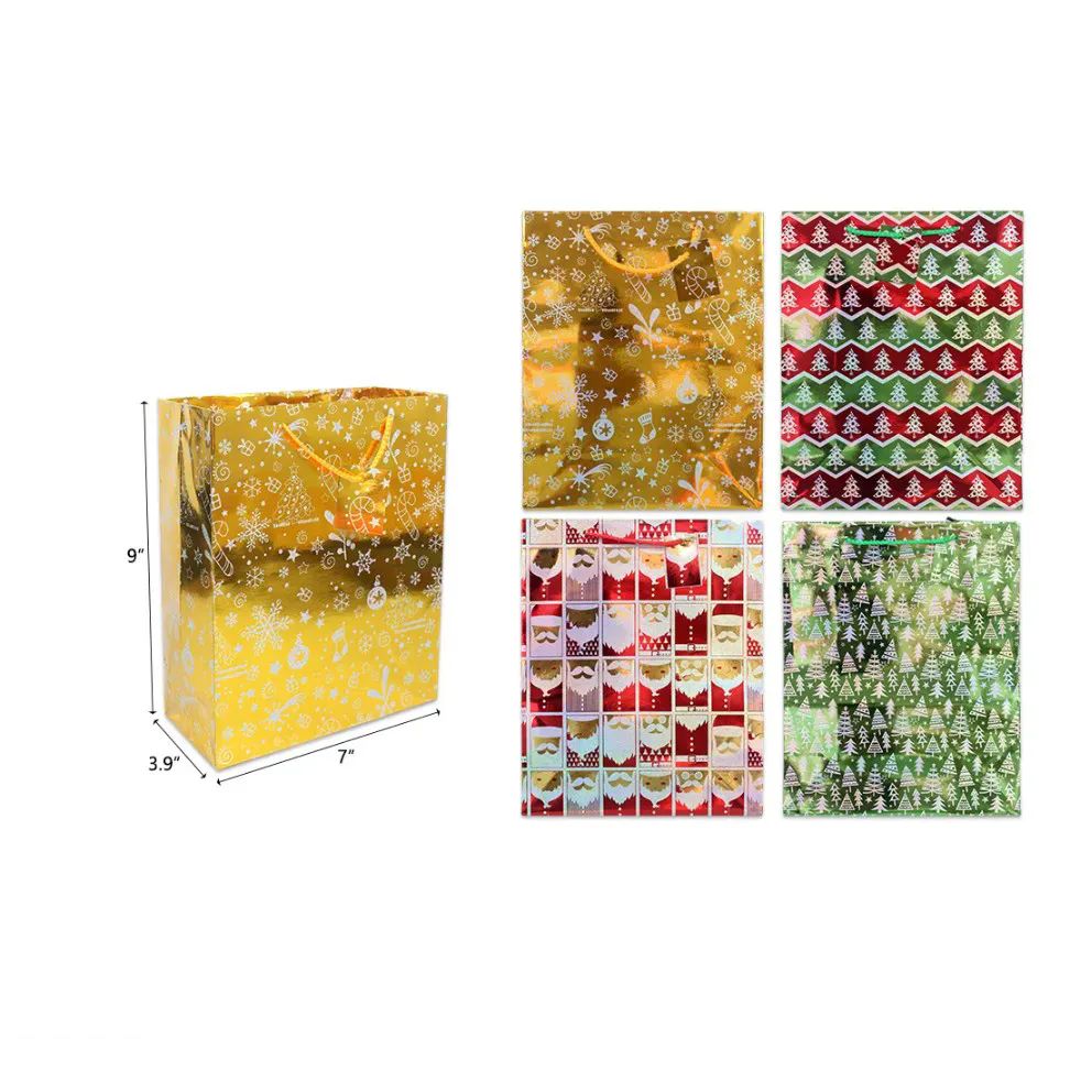 144 Pieces of 7 X 9 X 3.9 Christmas Gift Bag