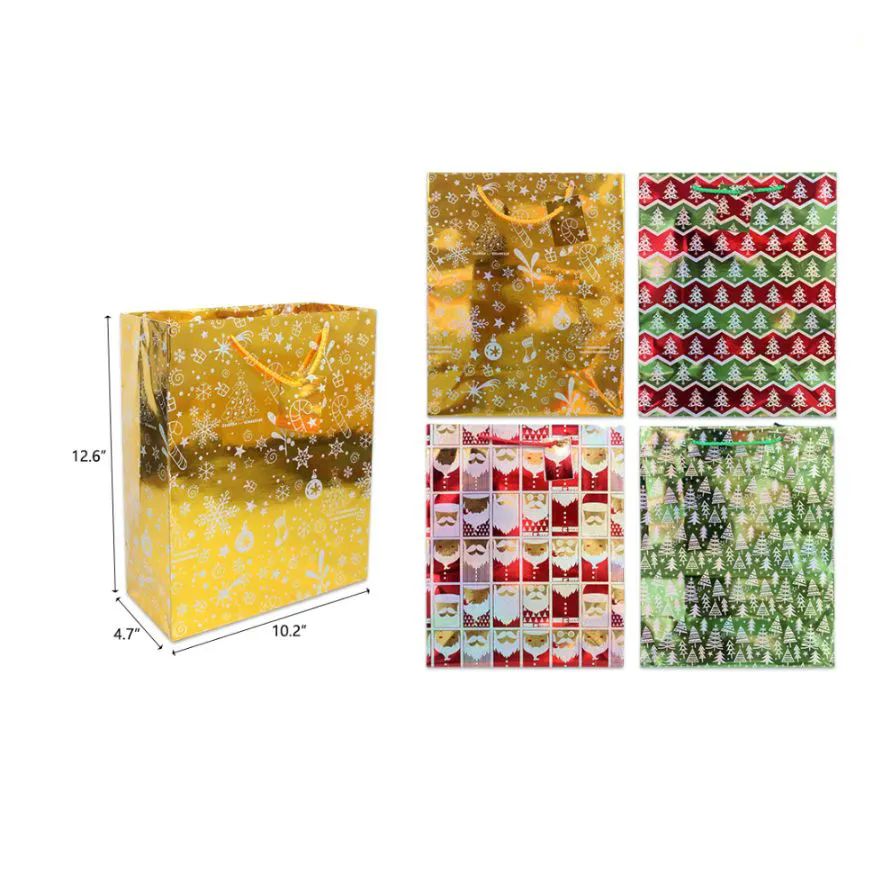 144 Pieces of 10.2 X 12.6 X 4.7 Christmas Gift Bag