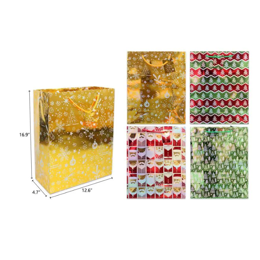 72 Pieces of 12.6 X 16.9 X 4.7 Christmas Gift Bag