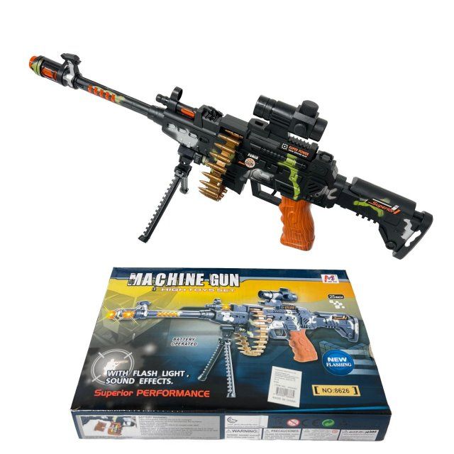6 Pieces of 24" Camo Toy Machine Gun With Lights And Sound Effects