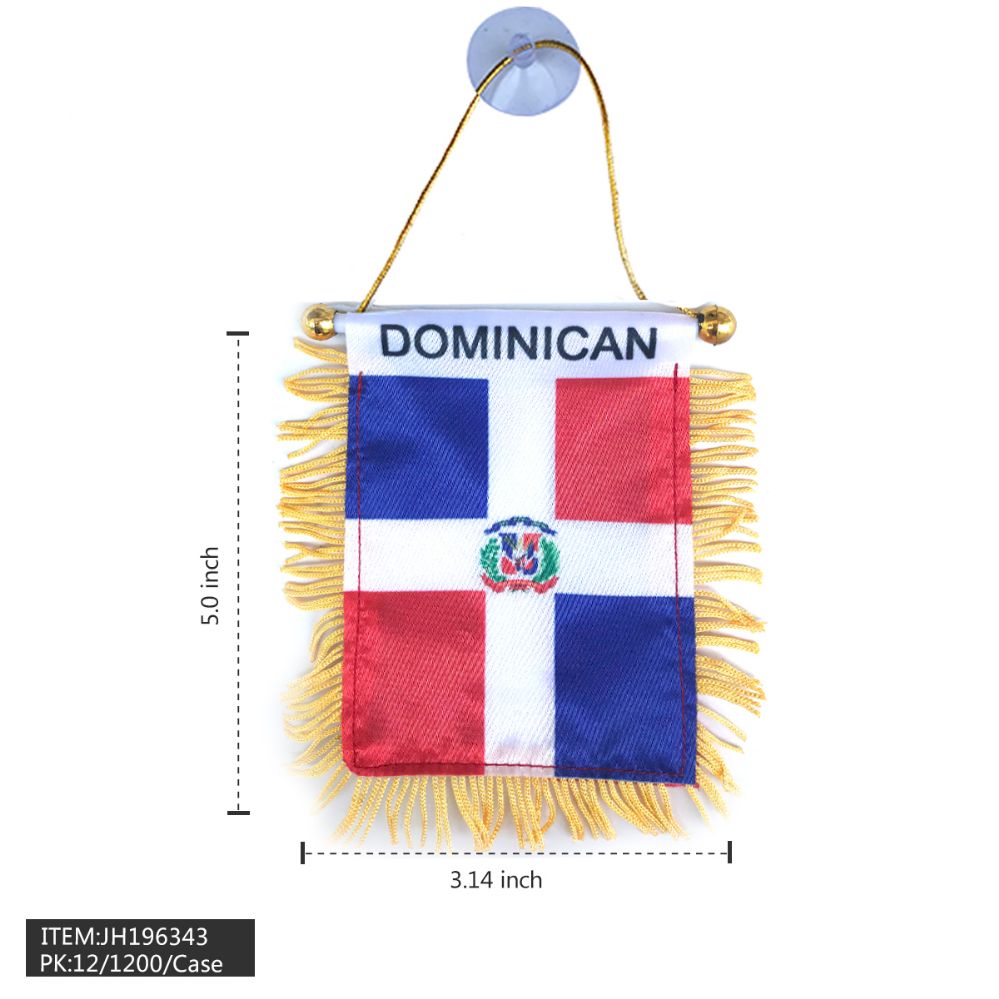 1200 Pieces Flag - Window Hanging Dominican 5"x3" 100dz/cs - Flag