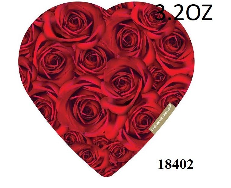 24 Pieces of 3.2oz. Rose Bouquet Heart Box (24pc) 1bx/cs