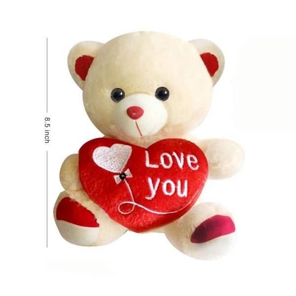 36 Pieces of 8.5" Teddy Bear Beige I Love You Heart