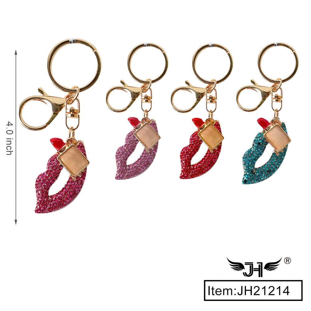300 Pieces of Keychain - Mix Color Diamond Embed Lips