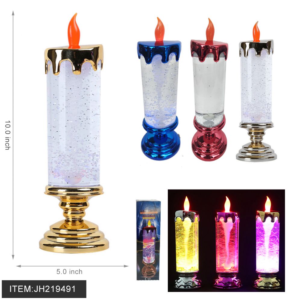 12 Pieces of Glitter Candle Light Up Mix Color
