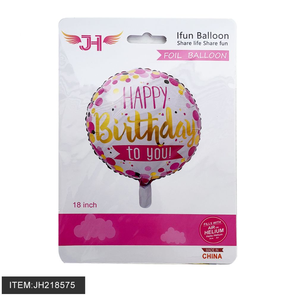 24 Pieces of Happy Birthday Foil Balloon 18"