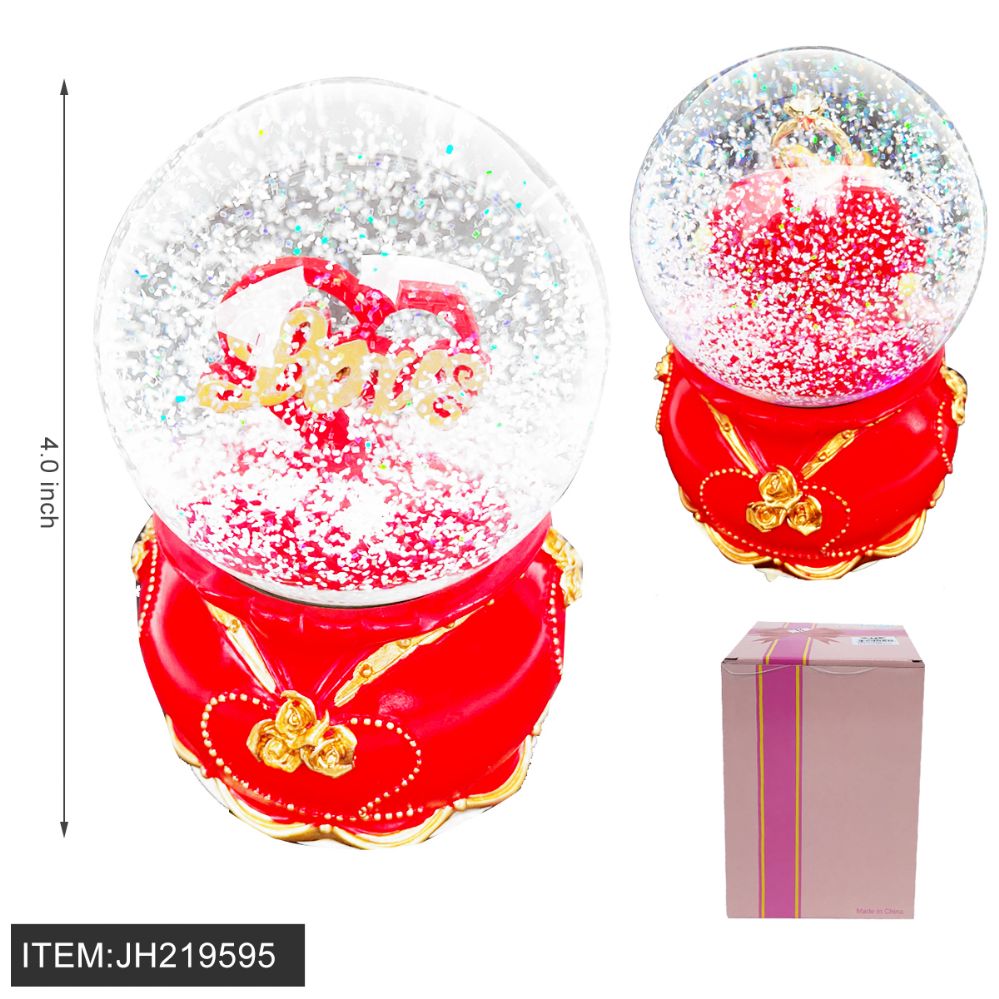 12 Pieces Crystal Ball 4" With Light & Music - Valentine Decorations