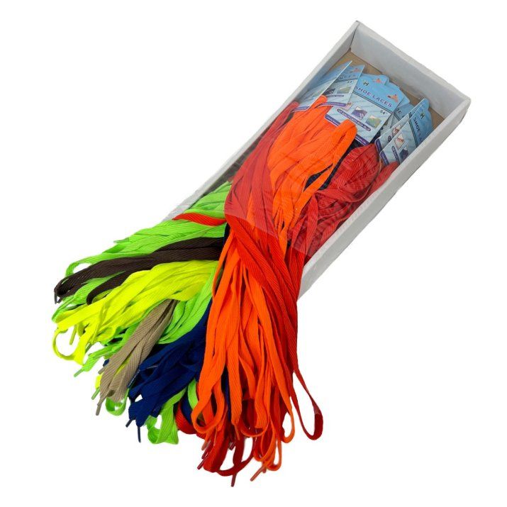24 Pieces of 54" Flat Shoe Laces (assorted Colors)