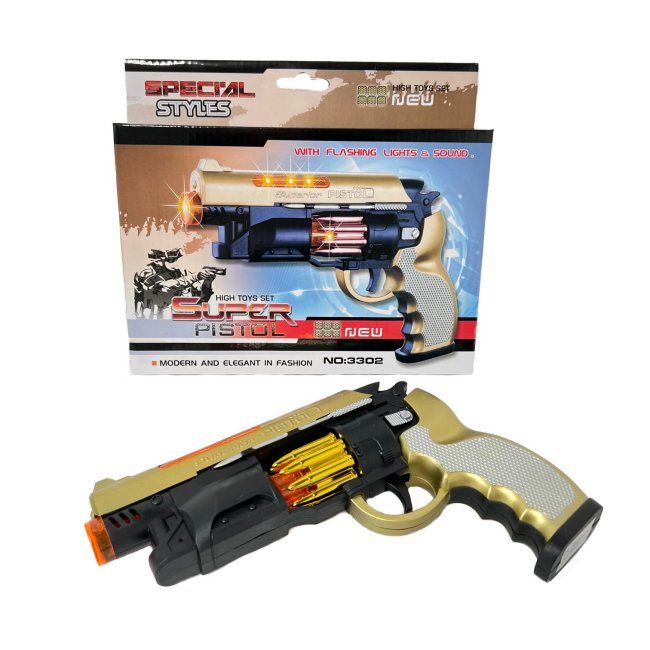 24 Pieces of 9" Super Pistol Light & Sound Toy Gun