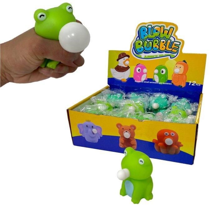 24 Pieces Blowing Bubbles Squeeze Toy (frog) - Slime & Squishees