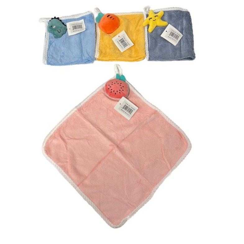 24 Pieces of Child's Super Soft Washcloth With Puffy Accent