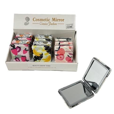 24 Pieces Folding Compact Mirror [fruits] 3.25"x2.5" - Assorted Cosmetics