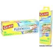 24 Pieces Glad Flex'n Seal Zipper Bag [16ct Sandwich] - Food Storage Containers