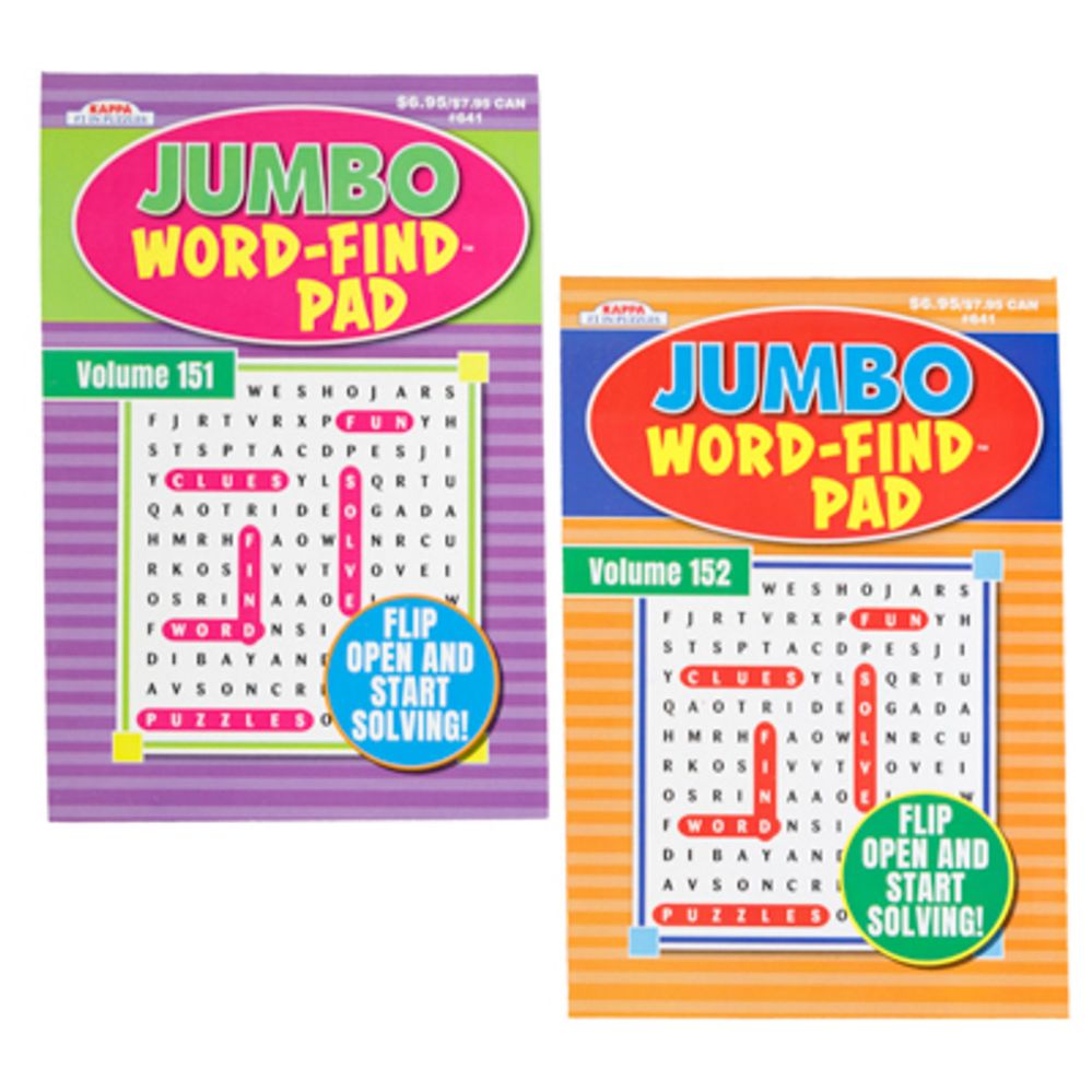 24 pieces of Word Find Jumbo Flip Pad 160 Pg 2 Titles In Counter Display