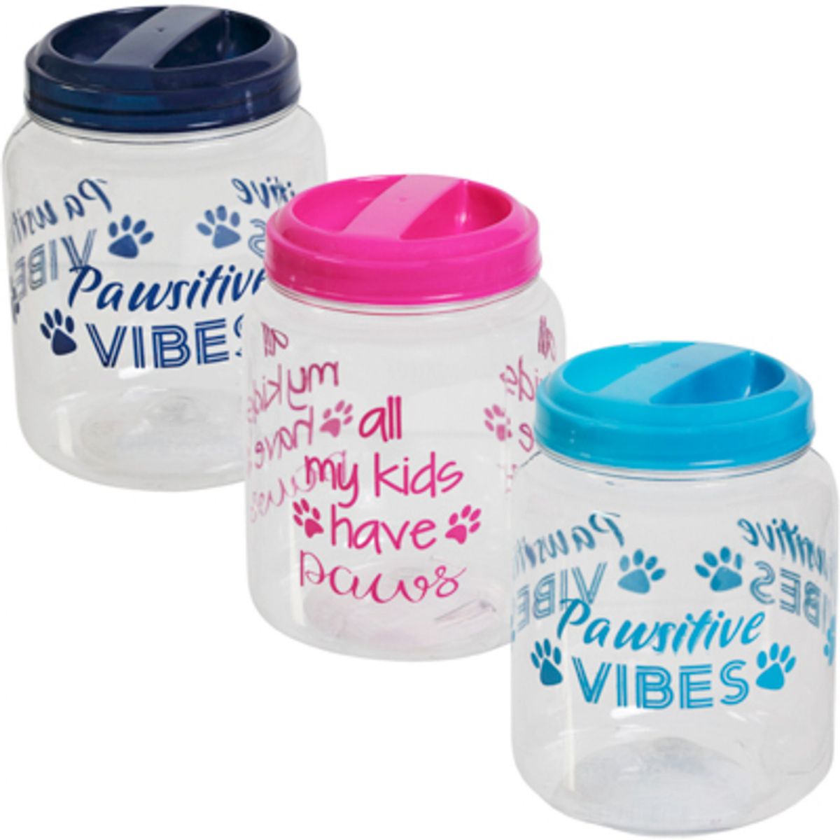 36 pieces of Pet Treat/food Plastic Jar W/lid 3 Colors