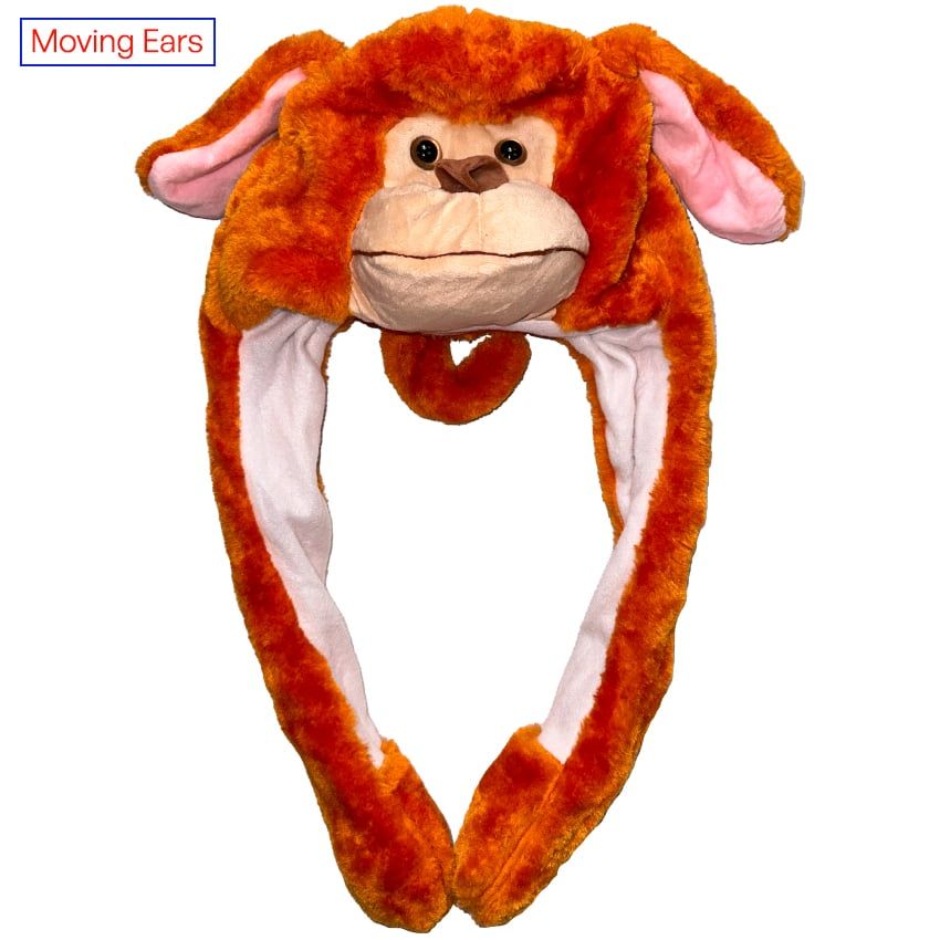 36 pieces of Animal Hat with Moving Ears for Adults - Monkey Design
