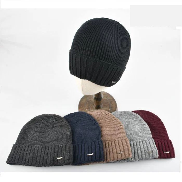 24 Pieces Knitted Super Soft PlusH-Lined Cuffed Hat [wide Ribbed Cuff] - Winter Beanie Hats
