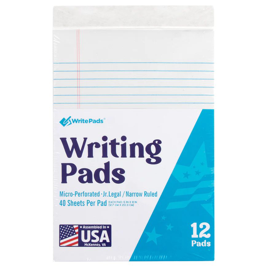 144 Sets of Jr. Legal Writing Pad College Ruled - 40 Sheets
