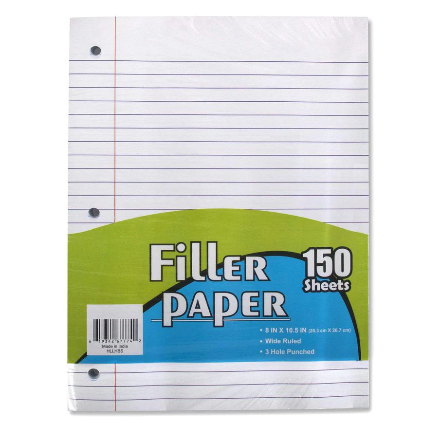 24 Sets of Notebook Filler Paper - College Ruled - 150 Sheets