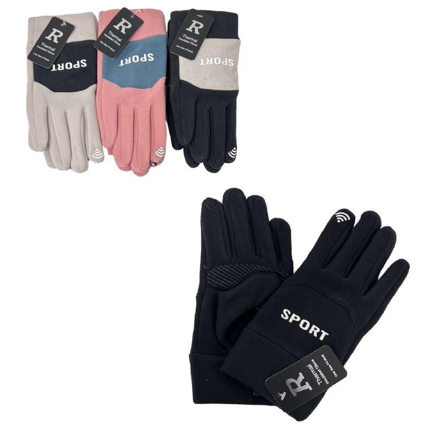 24 Pairs of Ladies Touch Screen Fleece Sport Gloves [grip Palm]