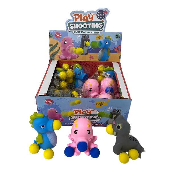 24 Pieces of Popping Ball Launcher Toy [sea Life]