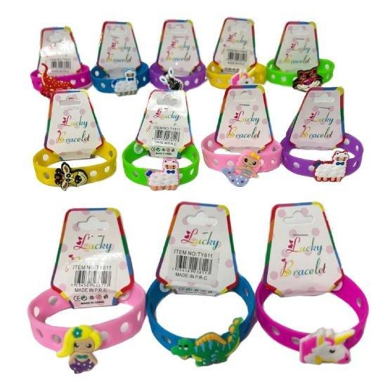 24 Pieces of Silicone Bracelet With Charms