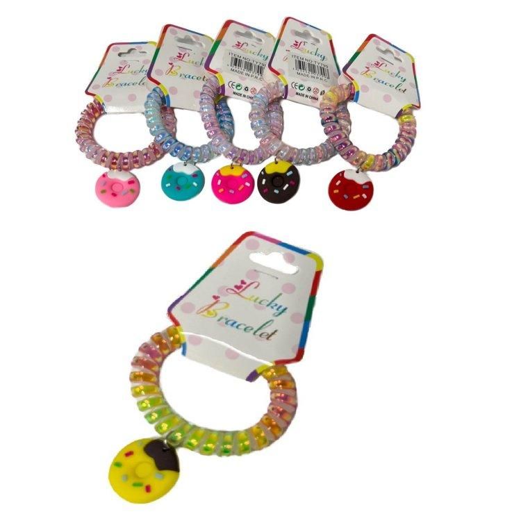 24 Pieces of Silicone Coil Bracelet [donuts]