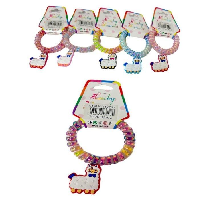 24 Pieces Silicone Coil Bracelet [llamas] - Bracelets