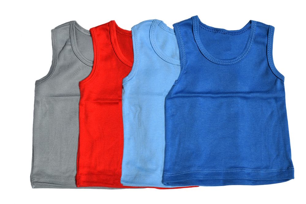 300 Pieces of Boy's Colored ( Red, Blue, Gray) Tank Top (1-3)