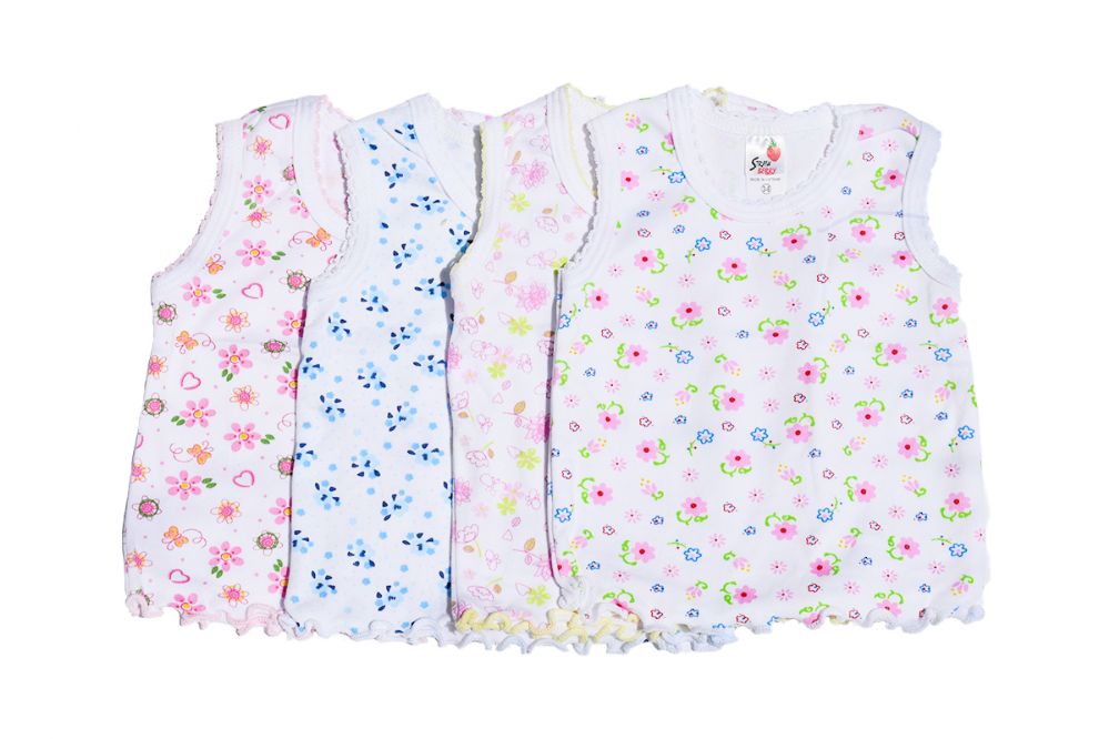 480 Pieces of Girl's White Print Floral Tank Top (0-9)