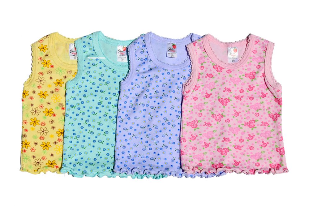 300 Pieces Girl's Color Floral Tank Top (8-12) - Baby Apparel